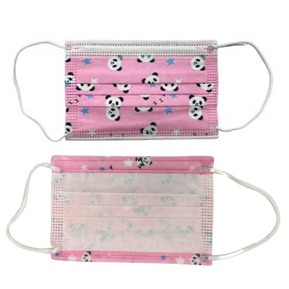 Panda Print Kids 3-Layer Face Masks:10CT
