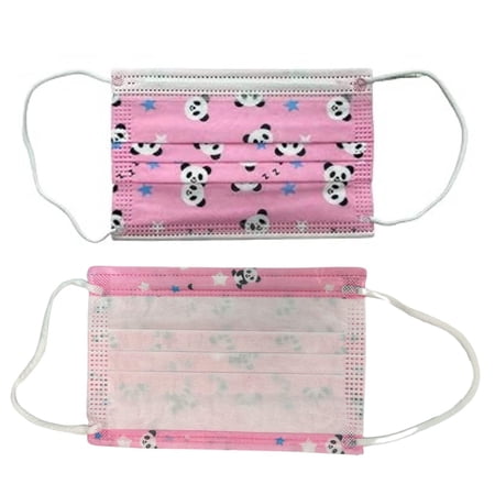 Panda Print Kids 3-Layer Face Masks: 10 Pack