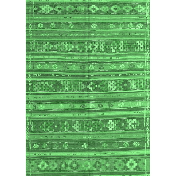 Ahgly Company Indoor Rectangle Persian Emerald Green Traditional Area Rugs, 7' x 9'
