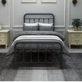 thumbnail image 6 of Twin Size Metal Platform Bed Frame with Victorian Style, No Box Spring Needed, Black for Bedroom, 6 of 11