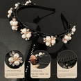 thumbnail image 5 of for Makeup Wash Face 2024 New Thin Elegant Small Clips Exquisite Black Braided Headband Vintage Pearl Hair Hoop Bangs Hairpin Korean Hair Accerrory E, 5 of 8