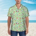 thumbnail image 2 of Honeii Spring Gnomes Print Men’s Hawaiian Shirt,Classic Button-Down Short Sleeve Shirt, for Beach, Vacation, and Outdoor Activities,Large, 2 of 7
