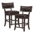 thumbnail image 2 of Lexicon Oxton Faux Leather Counter Height Dining Chair in Espresso (Set of 2), 2 of 8