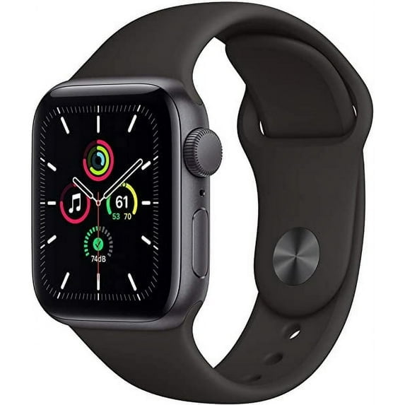 Pre-Owned Apple Watch SE 40mm Space Gray Aluminum (GPS) with Midnight Blue Sport Band - Good
