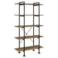 thumbnail image 4 of Bowery Hill 5 Wooden Tiers Shelf Bookcase in Rustic Oak and Black, 4 of 6
