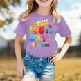 thumbnail image 2 of Tisuna Girls 100 Days Of School Tshirt Letter Print Short Sleeve Crew Neck Tops Comfortable Lightweight Child Toddler Summer Shirt Purple Size 8-9 Years, 2 of 4