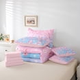 thumbnail image 6 of Castle Fairy Cartoon Pink Axolotl 7-Piece Bedding Comforter Set for Girls,Cherry Blossom King Bedding Sets,Gradient Pink Blue Ultra Soft Bed Sheets,Ultra Soft Home Decor, 6 of 8