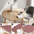 thumbnail image 3 of Round Fitted Tablecloth with Elastic Edge, 44"-60" Waterproof Stain Resistant Table Cover for Indoor, Outdoor, Picnic, Dining, Camping, Party, Holiday, Christmas Knit, 3 of 4