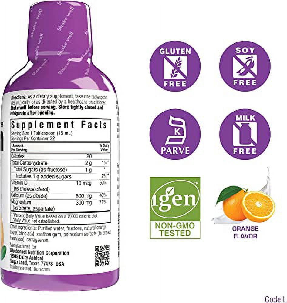 Bluebonnet Liquid Calcium Citrate Magnesium Citrate Bundle 16 Fl Oz Each