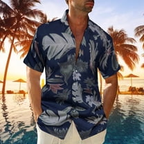 Aloohaidyvio men's summer shirts button-down,Men Hawaiian Short Sleeve Beach Shirt Printed Summer Casual Shirts,Hawaiian Shirt for Men