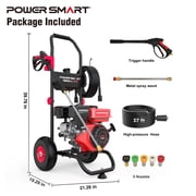 PowerSmart 3800PSI Gas Pressure Washer, 212cc Engine 2.5GPM 5 Quick-Adjustable Nozzles for Gardens