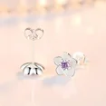 thumbnail image 1 of Pendientes de tuerca de flores personalizados para mujer, joyería de cristal de Plata de Ley 925, accesorios de boda, regalos de vacaciones, 1 of 2