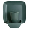 thumbnail image 2 of Gibson Home Grayson Melamine 12 Piece Square Dinnerware Set in Green, 2 of 5