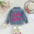 thumbnail image 2 of Splozh Denim Jacket for Girls Kids Toddler Baby Boys Girls Casual Outwear Denim Jacket Long Sleeve Cardigan Button Denim Coat Pink,12-18 Months, 2 of 7