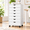 White/7 Drawers, variant on 7 Drawer Mobile Storage Cabinet with Wheels, Wooden Office Filing Cabinet Dresser Chest, Rolling Storage Organizer Cart for Home, Office, Bedroom