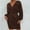 Coffee, variant on Pisexur Long Sleeve V-Neck Dress Women's Long Sleeved V-neck Plain Knitted Dress Long Sleeved V-neck Dress woman dress