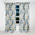 thumbnail image 2 of Designart "Foggy Blue Floral Damask I" Damask Blackout Curtain Single Panel, 2 of 4