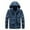 Blue, variant on Herrnalise Men's Hooded Coat Long Sleeve Letter Floral Stand Collar Zipper Pocket Jacket Black