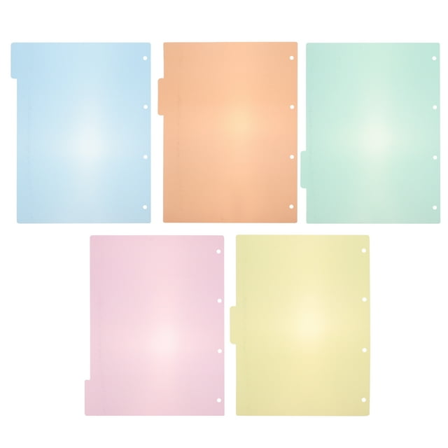 10pcs A4 Binder Dividers Labels Insertable Multicolor Plastic Tab for Office