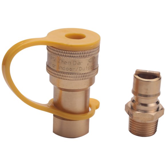1/2 Inch Solid Brass Gas Propane Quick Connect Disconnect Fitting Connector Adapter,1 Set * Gas Quick Connect Kit,gold