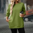 thumbnail image 5 of Mlzmgr Sweatshirts for Women Long Sleeve Crew Neck Casual Sports Womens Athletic Tops with Pockets Daily Wear Solid Color, 5 of 8
