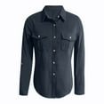 thumbnail image 4 of Women'S Clothing, Tops for Women Trendy, Women's Denim Shirts for Casual Wear - Long Sleeve Collared Top with Button Down Front - Stylish Everyday Blouse for Modern Women, 4 of 5
