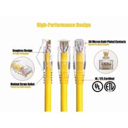 Cable Leader Cat 6 Ethernet Cable 2 ft - Yellow | Cat6 Clear Boot RJ45 LAN Patch Cord, UTP