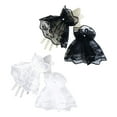 thumbnail image 3 of Women Black Lace Wrist Cuffs Bracelets Wedding Rhinestone Bow Fingerless Gloves, 3 of 10