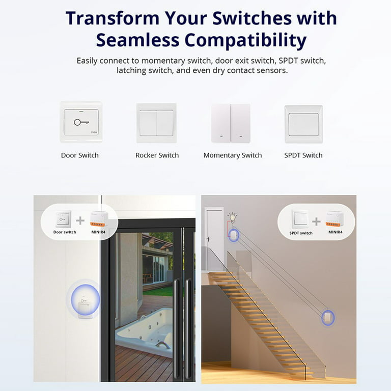 Minir4 Wifi Smart Switch 2-Way Light Switch With Timing Function,Mini R4  Breaker 