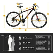 Ktaxon 27.5 Mountain Bike 21 Speed for Men and Women, Black, Red