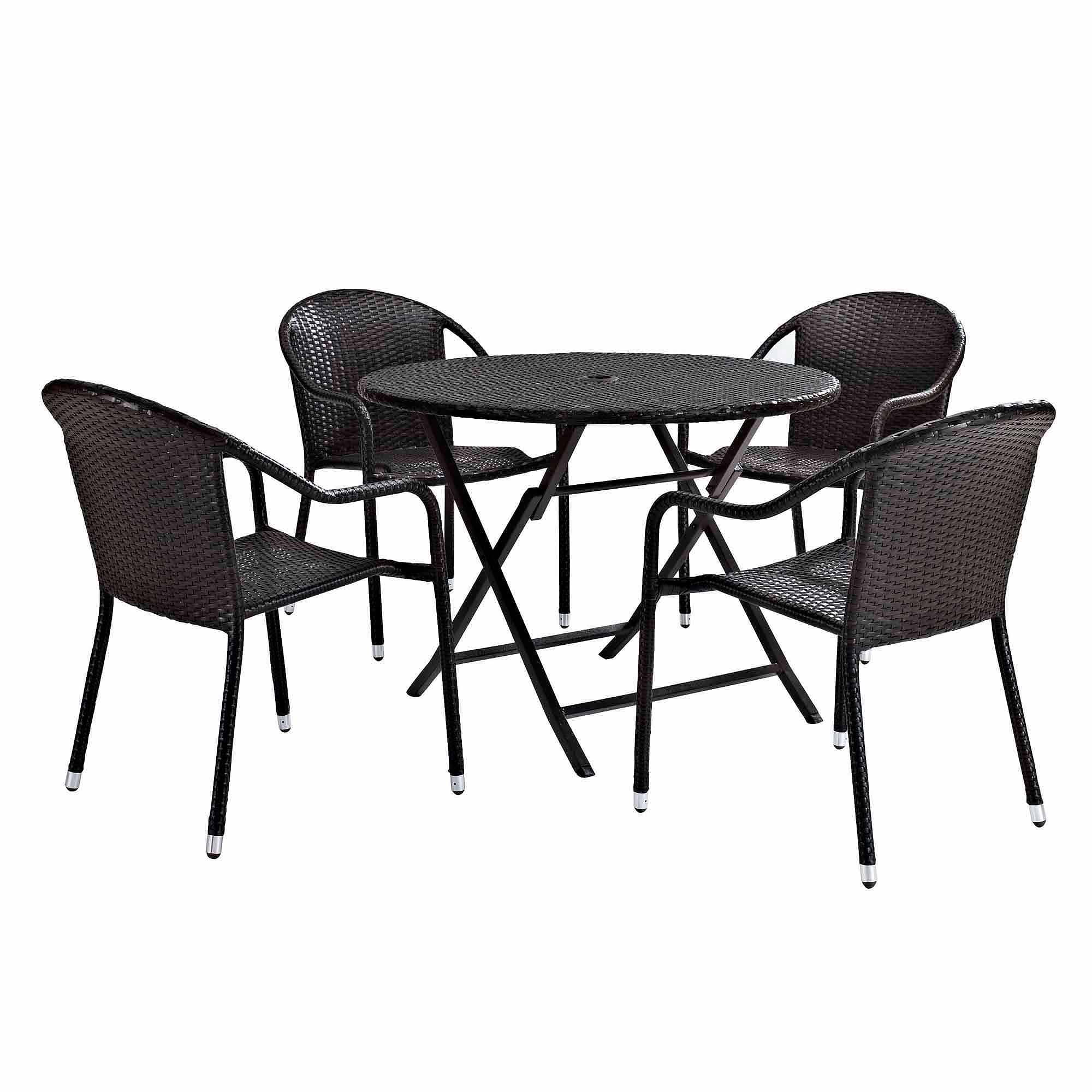 Crosley Furniture Palm Harbor 5 Piece Wicker Patio Dining