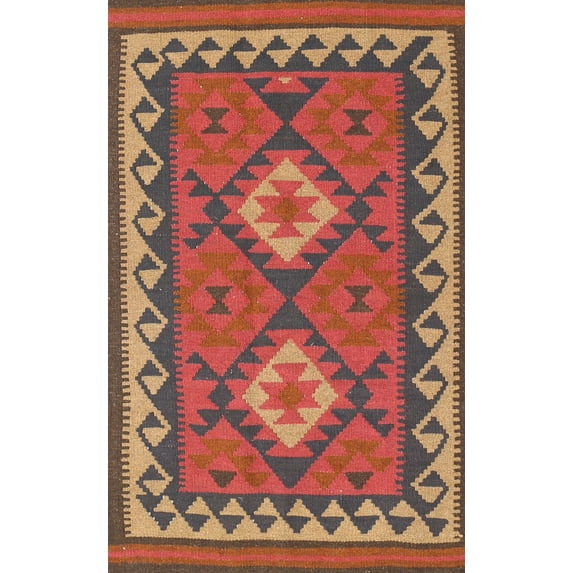 Ahgly Company Machine Washable Indoor Rectangle Contemporary Grapefruit Red Area Rugs, 5' x 8'