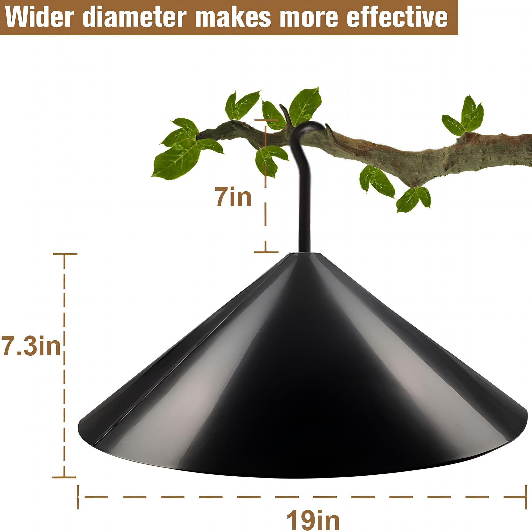 XIBUFE Squirrel Baffle for Bird Feeder Pole,Outside Hanging Mount Bird House Guard for Outdoor Shepherd’S Hook,19 Inch Diameter,1 Pack