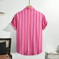 thumbnail image 4 of Swuxness Men's Short Sleeve Turndown Collar Shirt Stripe Print Beach Casual Lightweight Summer Top, 4 of 4
