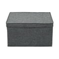 thumbnail image 7 of Household Essentials Jumbo Fabric Storage Bins 2 Pack, Sturdy Sides and Reinforced Bottom, Luxe Poly Linen Fabric, Graphite Linen, 7 of 7