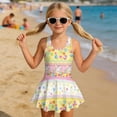 thumbnail image 3 of DISNIMO Bunny Flower Printed Girl One Piece Swimsuit Easter Egg Printed Kids Sleeveless Bathing Suit with Skirt Quick Dry Swim Dress Hawaiian Summer Swimwear Size 7-8, 3 of 8
