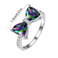 thumbnail image 2 of Elegant Bow-Designed Women's Ring with Colorful Stone Inlay, Versatile Jewelry for Daily Wear and Special Occasions, 2 of 5