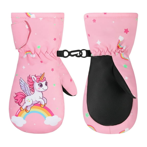 MoKo Toddler Mittens, Kids Warm Ski Mittens, Windproof Winter Snow Gloves for 1-6 years Girls Boys