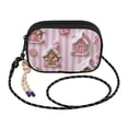 thumbnail image 2 of FORMRS Mini Crossbody Bag for Women Adjustable Shoulder Rope Travel Casual Phone Purse, Pink Gingerbread Houses, 2 of 7