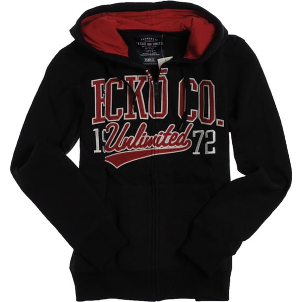 Ecko Unltd. Sudadera con capucha y cremallera con logo de Arm Down para hombre, negro, mediano