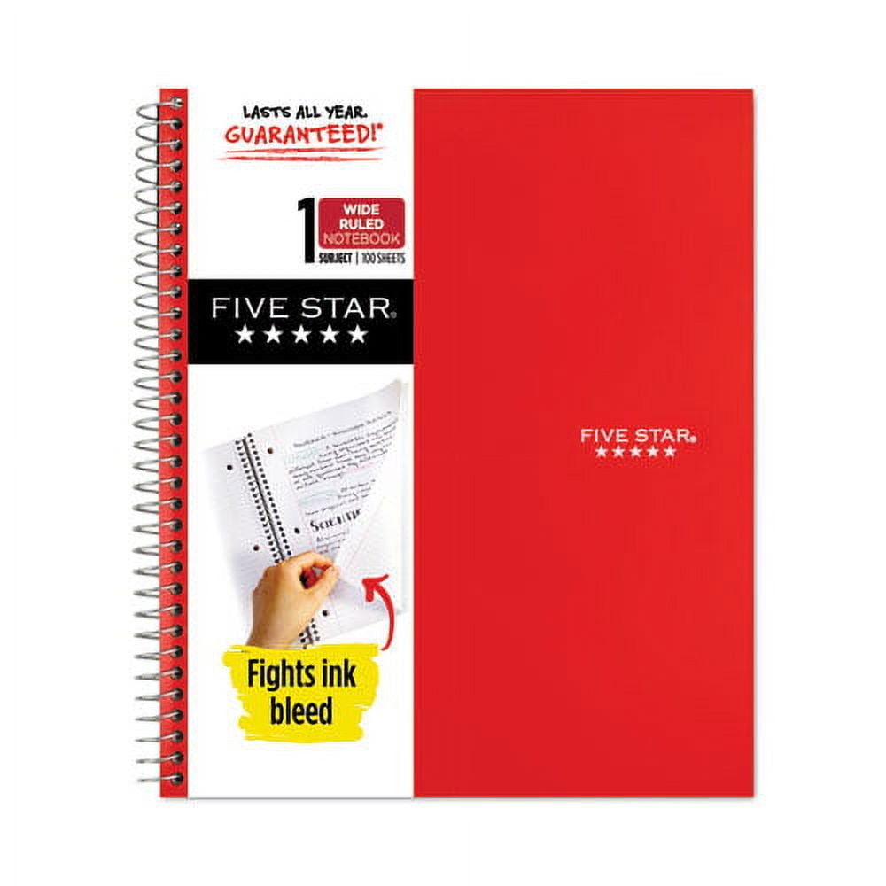 Wirebound Notebook, 1 Subject, Wide/Legal Rule, Randomly Assorted Covers, 10.5 x 8, 100 Sheets, 6/Pack | Bundle of 5 Packs