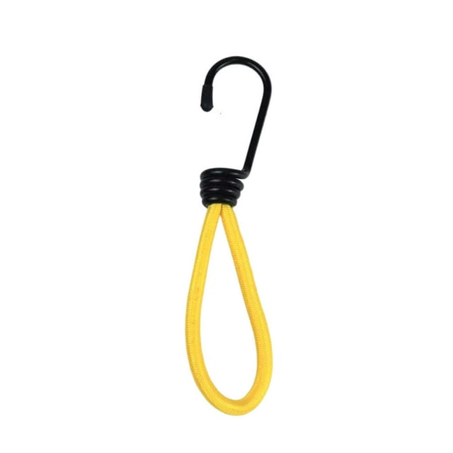2pcs Tent Elastic Rope Fixing Cord with Hook Durable Camping Fastener Stretch Ropes Tent Accessories Strong Bearing Capacity Yellow