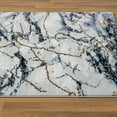 thumbnail image 5 of Luxe Weavers Blue 8x10 Marble Abstract Area Rug Gold, Stain-Resistant Carpet, 5 of 11