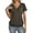 Dark Gray #145, variant on Womens Short Sleeve Tops V Neck Banded Bottom Summer T Shirt Casual Solid Color Basic Tees Light Purple 3XL