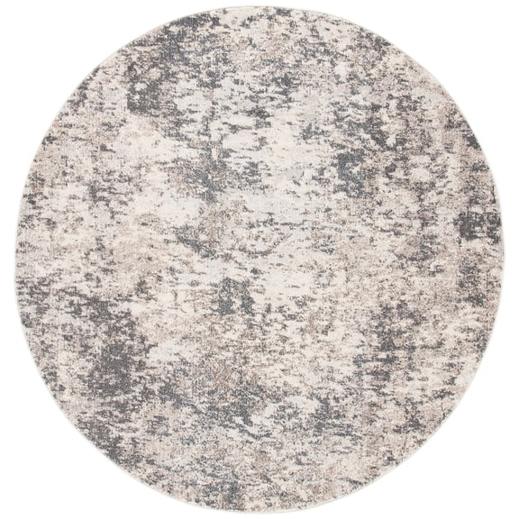 SAFAVIEH Madison Nita Vintage Floral Area Rug, Grey/Ivory, 6'7" x 6'7" Round