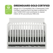 Oxford Baby Harper 4-in-1 Convertible Crib, Snow White, GREENGUARD Gold Certified, Wooden Crib