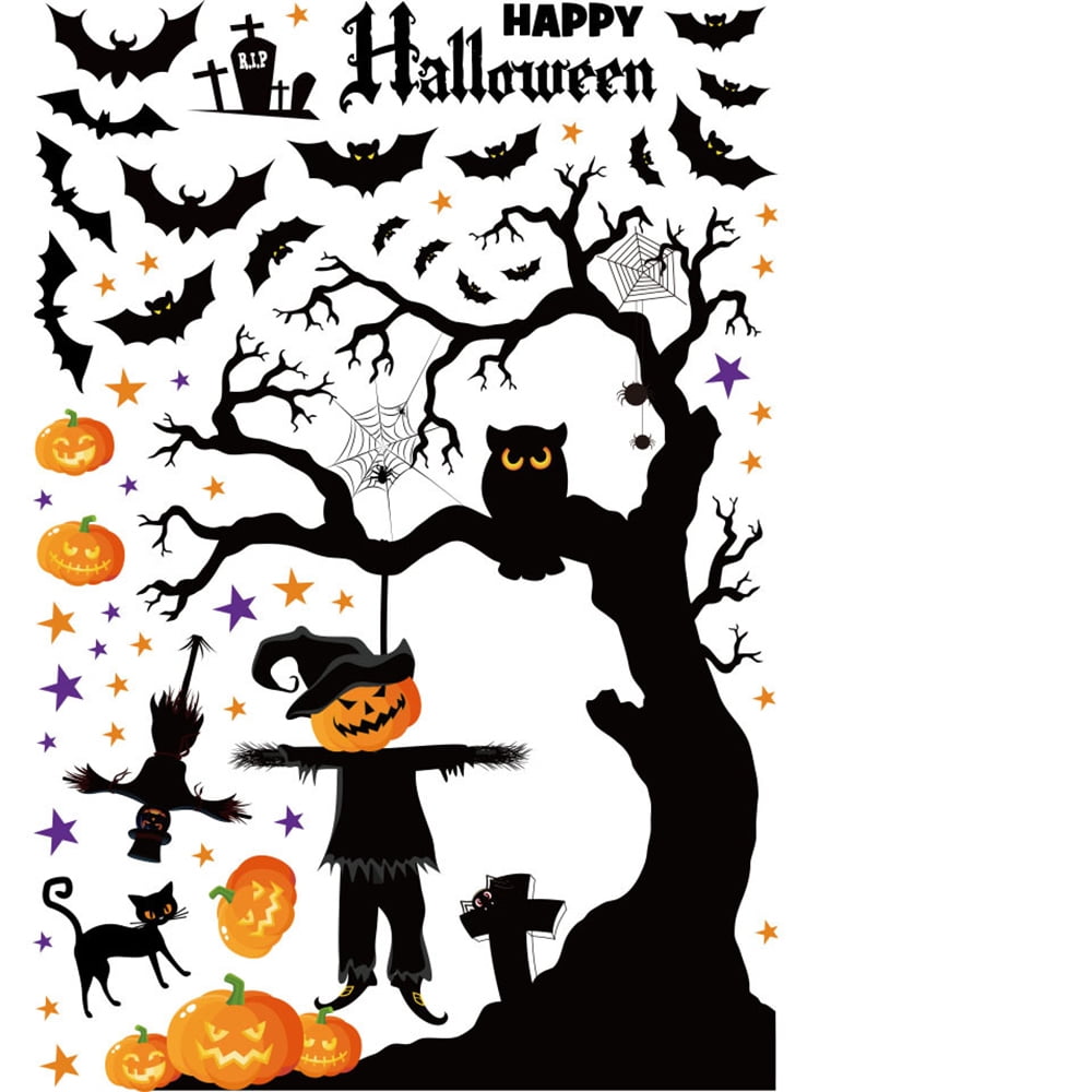 Heitepabg Halloween Window Clings, Halloween Window Decals Stickers for