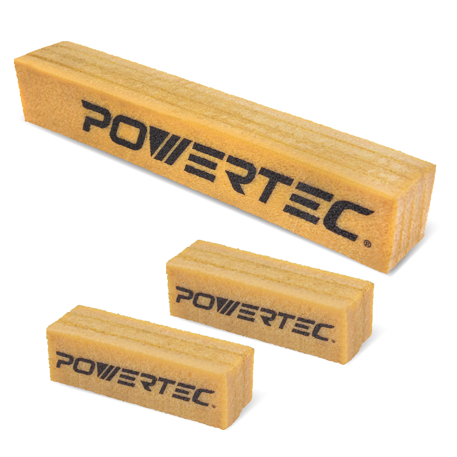 POWERTEC Abrasive Cleaning Stick Set – 12” & 4-1/2” Natural Rubber Eraser For Sanding Belts, Discs, Drum Sanders & Grip Tape – Extends Sandpaper Life
