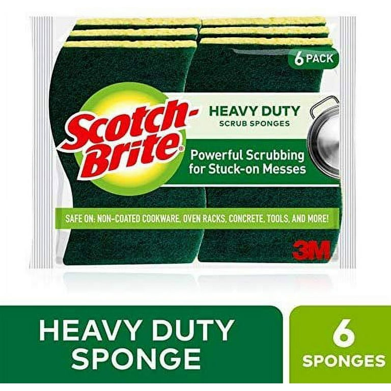 3M Scotch Brite Cellulose Medium Duty Scrubbing Sponge 6 14 H x 3 12 W x 34  D YellowGreen - Office Depot