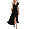 thumbnail image 4 of Vedolay Women's Summer Dresses Womens Summer Short Sleeve Casual Dresses Loose Fit Swing Dress Winter Hide Belly with Pockets,Black XXL, 4 of 5